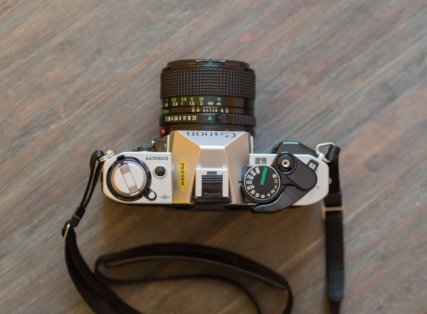 Canon AE-1 Program, top view